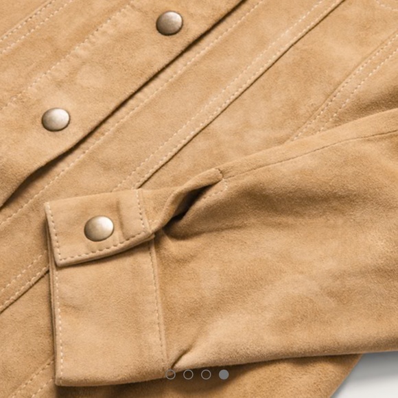 NWT In Packaging Stetson Tan Brown Jacket SUEDE DENIM SHIRT JACKET Size Large - Picture 4 of 7